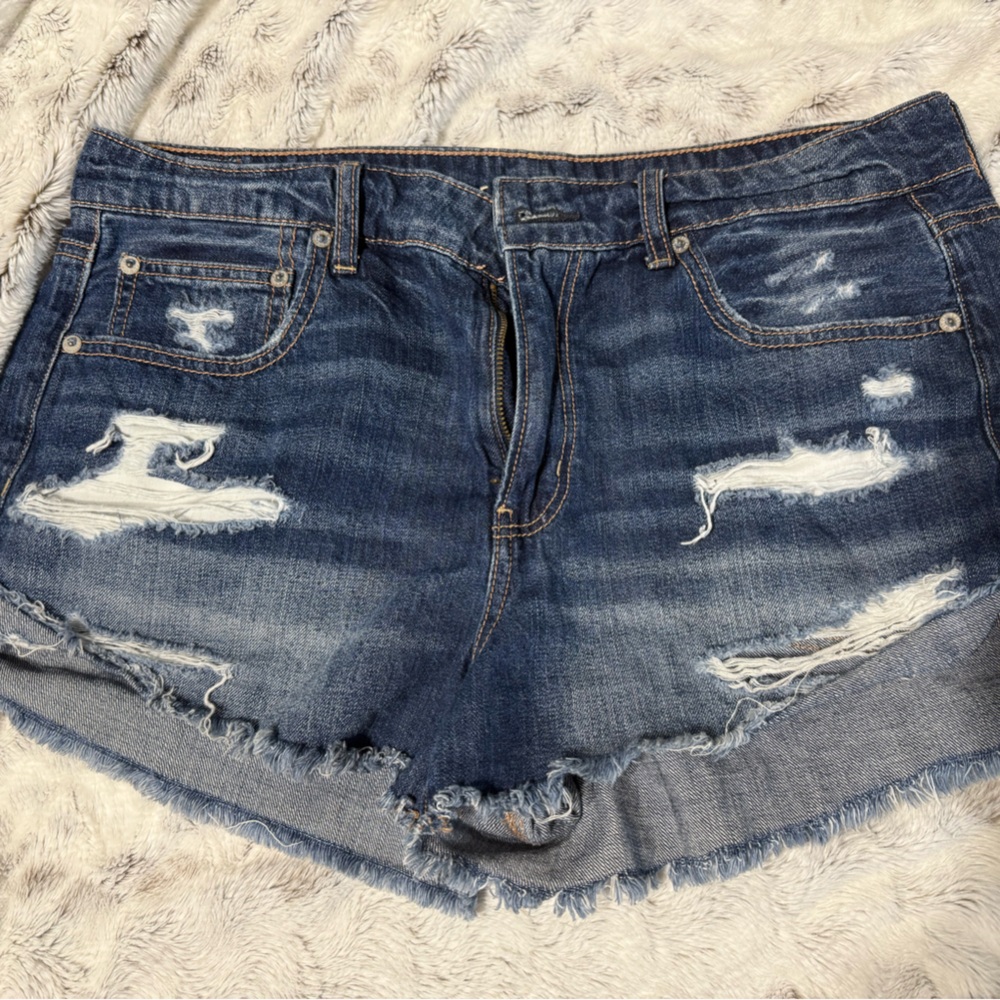 Distressed Denim Shorts